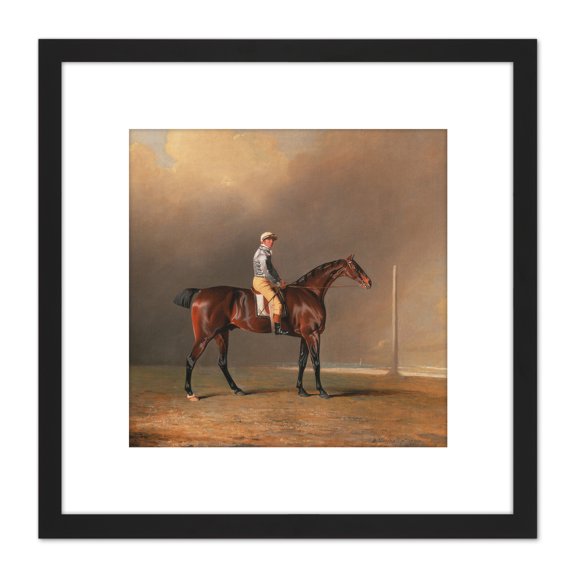 Benjamin Marshall Diamond With Dennis Fitzpatrick Up 8X8 Inch Square Wooden Framed Wall Art Print Picture with Mount