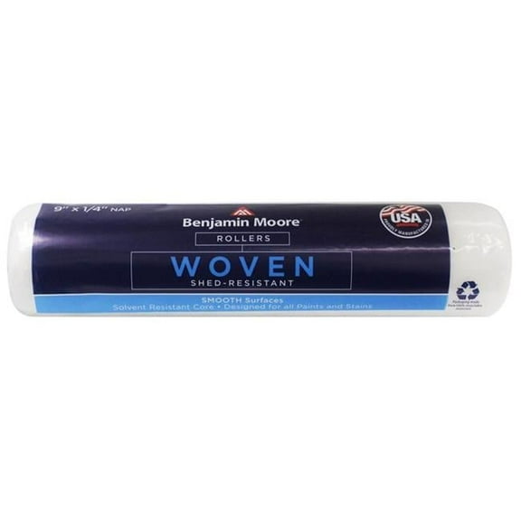 Benjamin Moore 1025003 9 x 0.25 in. Woven Regular Roller, White - Pack of 12