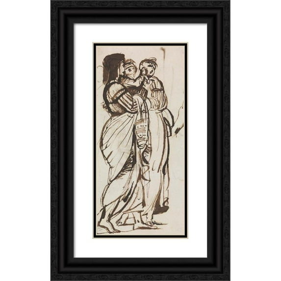 Benjamin Robert Haydon 10x18 Black Ornate Wood Framed Double Matted Museum Art Print Titled - Untitled