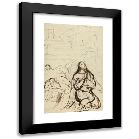 Benjamin Robert Haydon 13x18 Black Modern Framed Museum Art Print Titled - Study For, Agony in the Garden