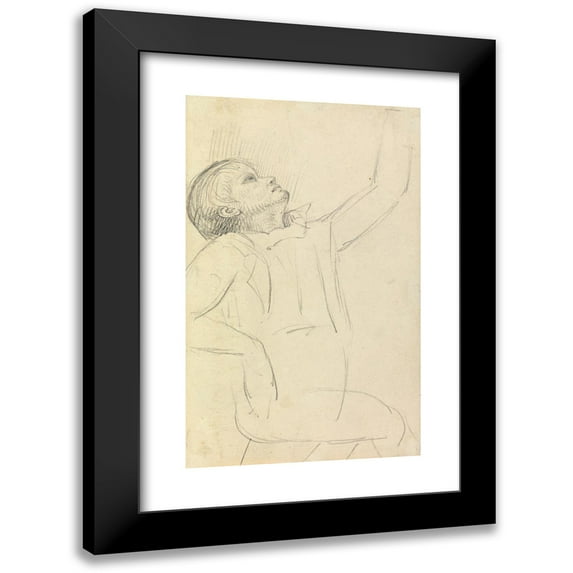 Benjamin Robert Haydon 13x18 Black Modern Framed Museum Art Print Titled - Study of a Seated Man.