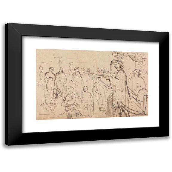 Benjamin Robert Haydon 14x11 Black Modern Framed Museum Art Print Titled - The Prince Regent, Scene IV (1812)