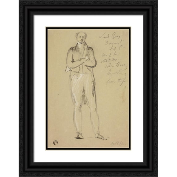 Benjamin Robert Haydon 14x18 Black Ornate Wood Framed Double Matted Museum Art Print Titled - Lord Gray