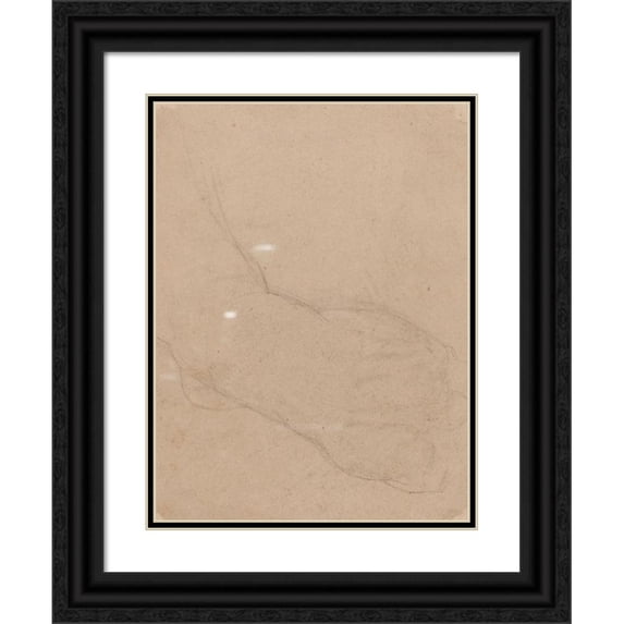 Benjamin Robert Haydon 15x18 Black Ornate Wood Framed Double Matted Museum Art Print Titled - Study of a Foot (Verso)