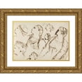 thumbnail image 1 of Benjamin Robert Haydon 18x14 Gold Ornate Wood Frame and Double Matted Museum Art Print Titled - Study of Women's Hairstyles, 1 of 4