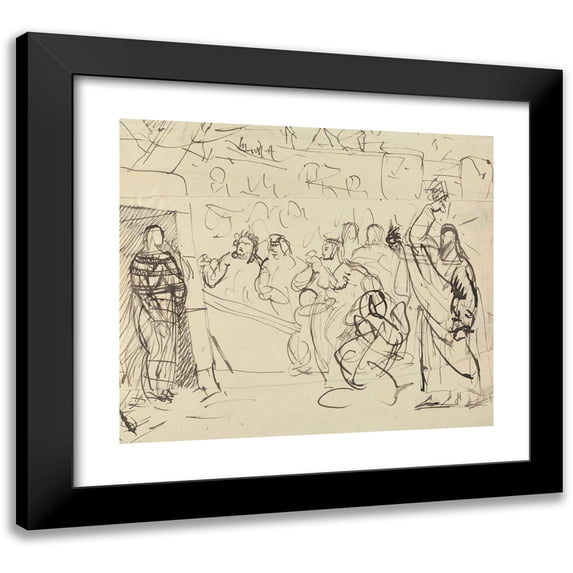 Benjamin Robert Haydon 22x20 Black Modern Framed Museum Art Print Titled - Study of the Resurrection of Lazarus.