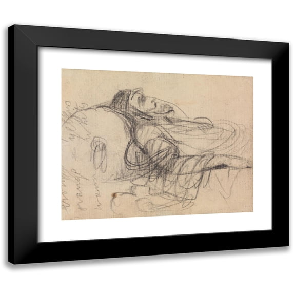 Benjamin Robert Haydon 24x20 Black Modern Framed Museum Art Print Titled - Study of a Man in Death