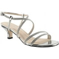 thumbnail image 1 of Benjamin Walk Womens Maisie Glitter Heels Dress Sandals Silver 8.5 Wide (C,D,W), 1 of 2