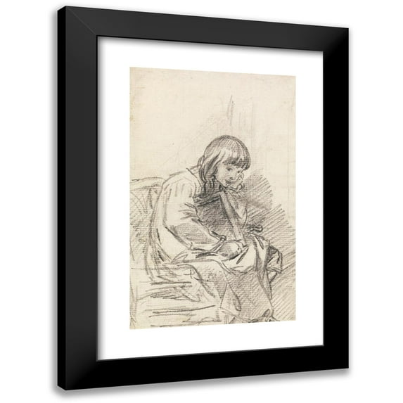 Benjamin West 11x14 Black Modern Framed Museum Art Print Titled - A Child Seated