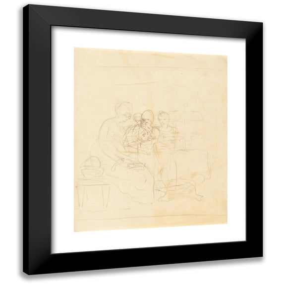Benjamin West 12x14 Black Modern Framed Museum Art Print Titled - Sketch for a Family Group