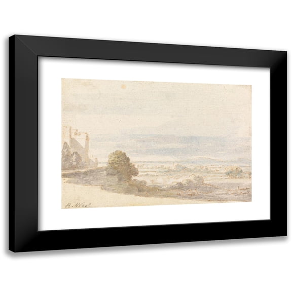 Benjamin West 14x11 Black Modern Framed Museum Art Print Titled - Windsor Great Park from the Castle Terrace