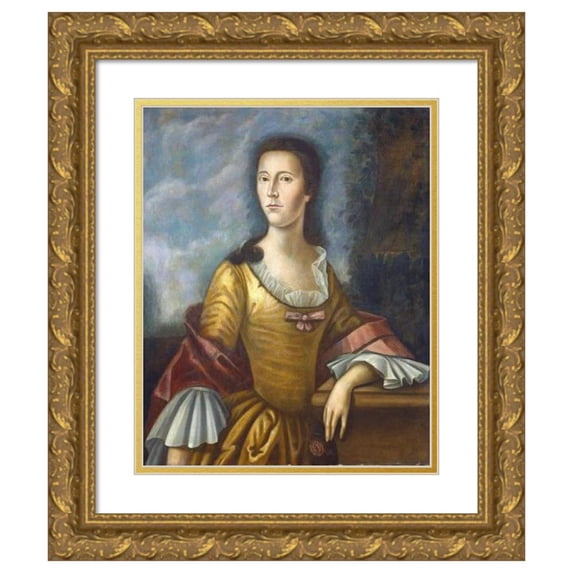 Benjamin West 20x23 Gold Ornate Framed and Double Matted Museum Art Print Titled - Mary Bethel Boude (Mrs. Samuel Boude) (1755-1756)