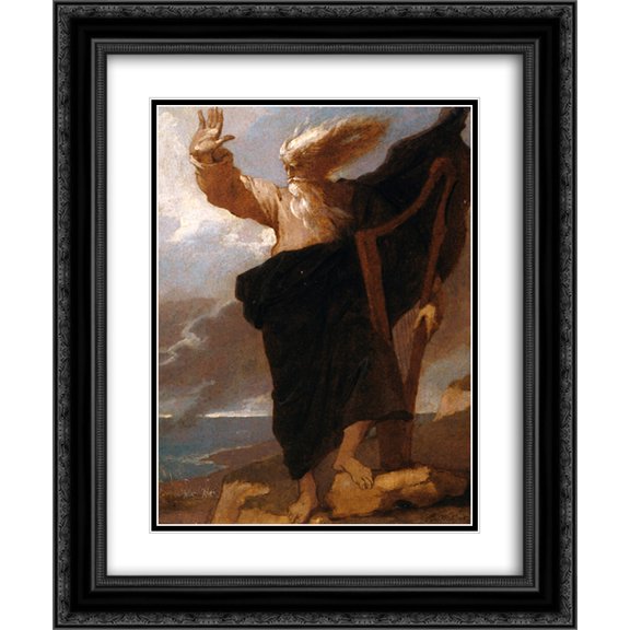 Benjamin West 2x Matted 20x24 Black Ornate Framed Art Print 'The Bard'