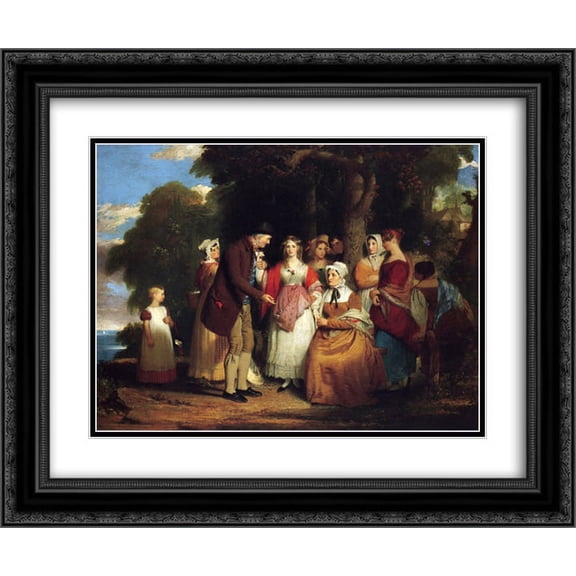 Benjamin West 2x Matted 24x20 Black Ornate Framed Art Print 'A Domestic Affliction'