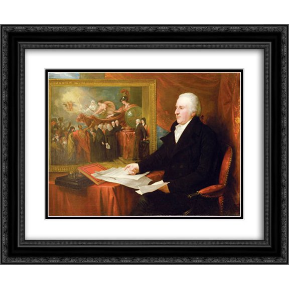 Benjamin West 2x Matted 24x20 Black Ornate Framed Art Print 'John Eardley Wilmot'