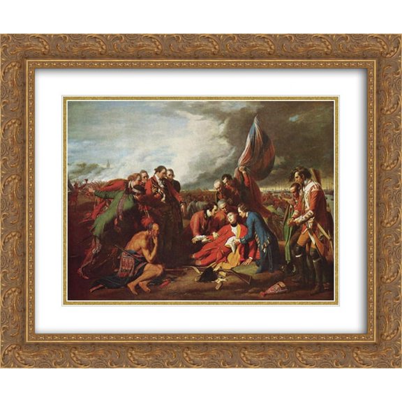 Benjamin West 2x Matted 24x20 Gold Ornate Framed Art Print 'The Death of General Wolfe'
