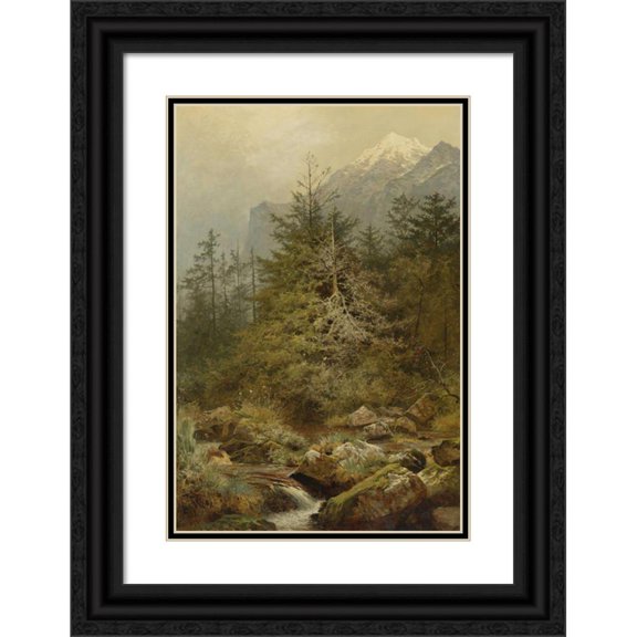 Benjamin Williams Leader 13x18 Black Ornate Wood Framed Double Matted Museum Art Print Titled - The Valley of Sweet Waters (1877)