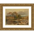 thumbnail image 1 of Benjamin Williams Leader 24x17 Gold Ornate Framed and Double Matted Museum Art Print Titled - A Trout Stream - An&nbsp;Autumn&nbsp;Afternoon on the Llugwy (1872), 1 of 4