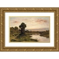 thumbnail image 1 of Benjamin Williams Leader 24x17 Gold Ornate Framed and Double Matted Museum Art Print Titled - Evening on the Thames at Shillingford (1905), 1 of 4