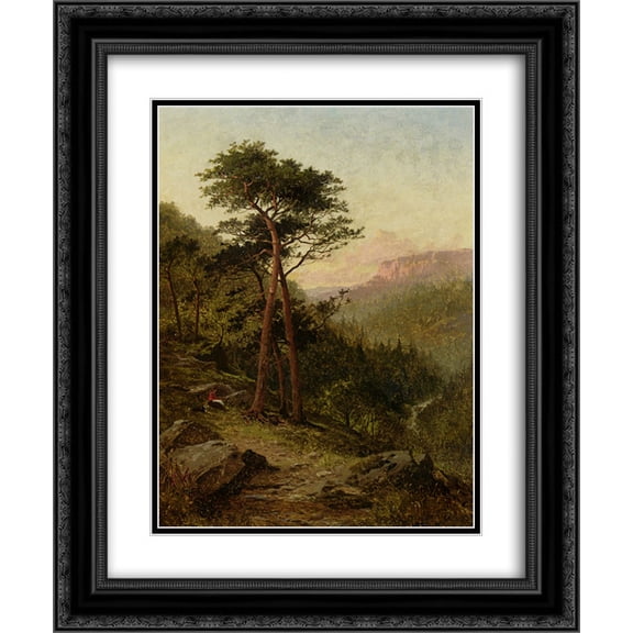 Benjamin Williams Leader 2x Matted 20x24 Black Ornate Framed Art Print 'Evening, North Wales'