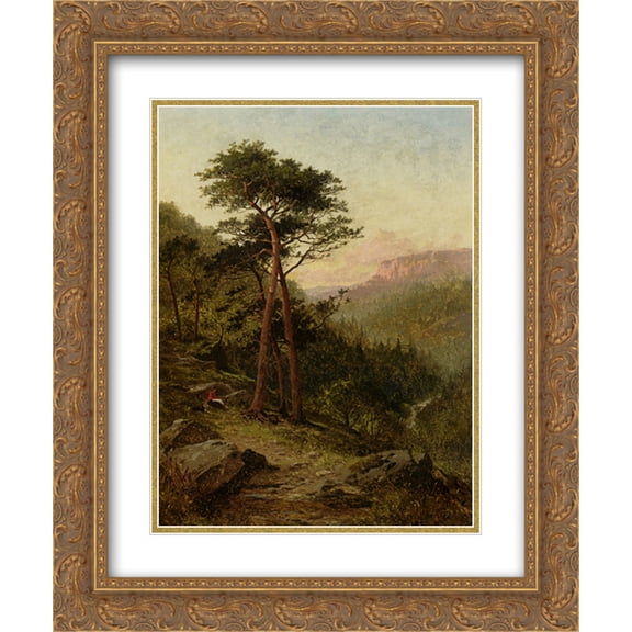 Benjamin Williams Leader 2x Matted 20x24 Gold Ornate Framed Art Print 'Evening, North Wales'