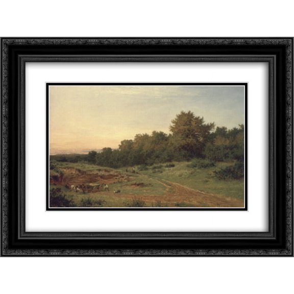 Benjamin Williams Leader 2x Matted 24x18 Black Ornate Framed Art Print 'The Sandpit, Burrow's Cross'
