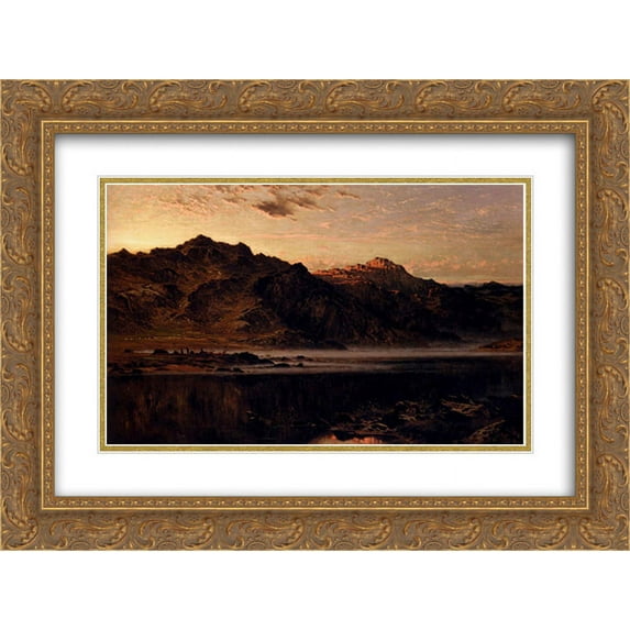 Benjamin Williams Leader 2x Matted 24x18 Gold Ornate Framed Art Print 'When The West With Evening Glows'