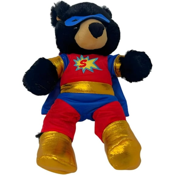Benjamin the Black Bear 8 Inch Stuffed Toy - Superbear Outfit with Mask, Ultra-Soft Plush for Kids Ideal Gift for Birthdays and Holidays