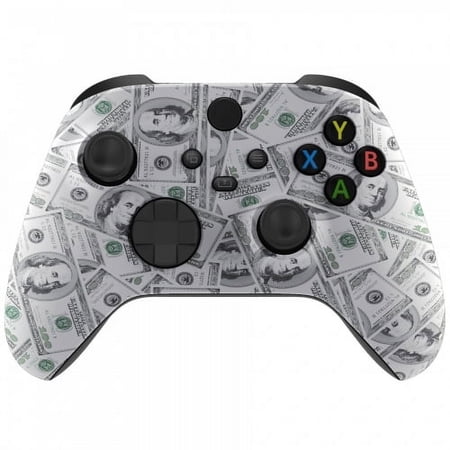 "Benjamins 100$" Xbox One X UN-MODDED Custom Controller Unique Design (with 3.5 jack)