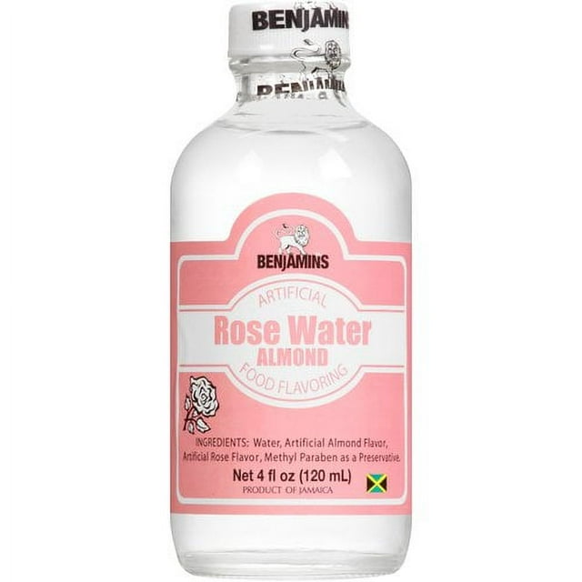 Benjamins Artificial Rose Water Almond Food Flavoring, 4 fl oz