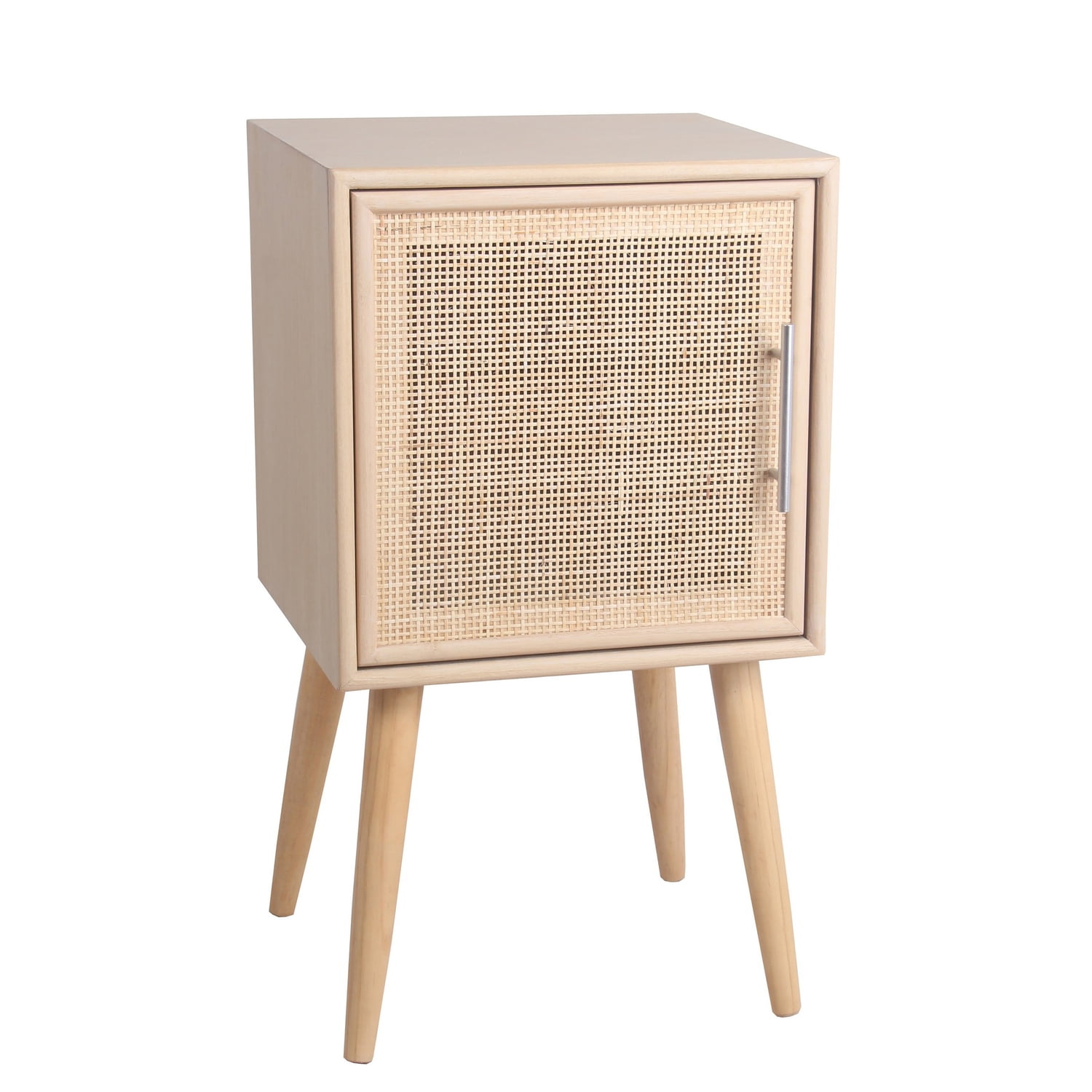 Benjara 1 Door Wooden Accent Chest with Mesh Pattern Front, Light Brown ...