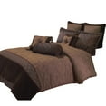 thumbnail image 1 of 10 Piece King Polyester Comforter Set with Paisley Pattern Design, Brown- Saltoro Sherpi, 1 of 2