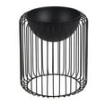 thumbnail image 1 of Edith 11 Inch Modern Shallow Planter with Small Wire Drum Body, Matte Black, 1 of 3