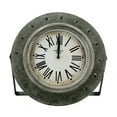 thumbnail image 1 of 11 Inch Round Desk Clock, Roman Numeral Dial, Stud Accents, Distressed Iron, 1 of 4