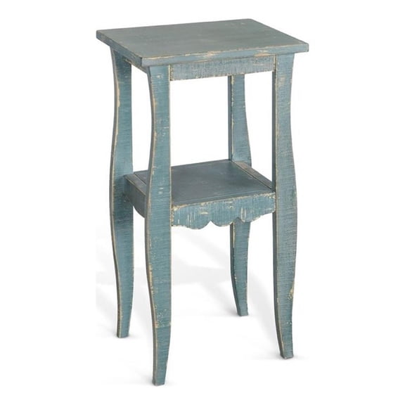 Benjara 11x14 Top Zela Small Side End Table - Sea Grass Green