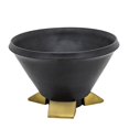 thumbnail image 1 of Benjara 12 Inch Decorative Bowl Table Decor, Gold Metal Legs, Black Wood Bowl, 1 of 2