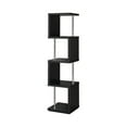 thumbnail image 1 of Benjara 15.5" 4-tier Modern Wood and Metal Well-Made Bookcase in Black, 1 of 2
