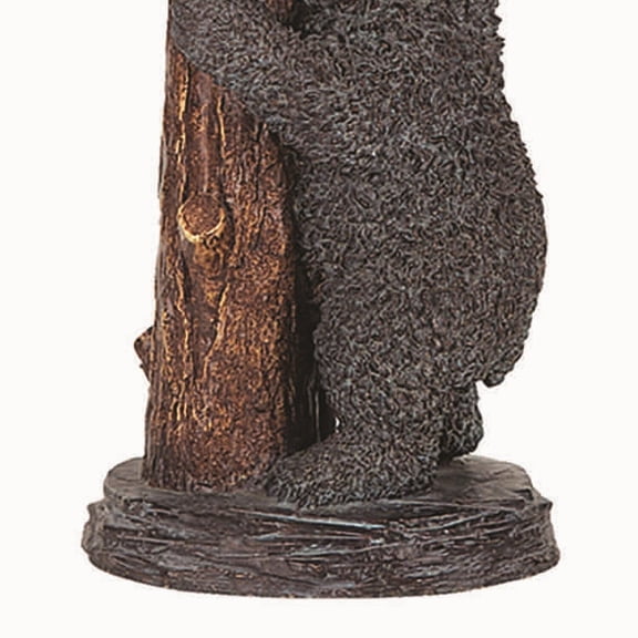 150 Watt Resin Bear Body Table Lamp with Twig Shade, Gray and Brown- Saltoro Sherpi