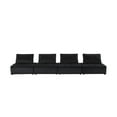 thumbnail image 1 of Benjara Alaya 160 Inch 4 Piece Modular Sofa, Tufted Soft Black Velvet, 1 of 5