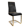 thumbnail image 1 of Gyn 17 Inch Dining Chair Set of 2, Cantilever Base, Black Gold Faux Leather, 1 of 6