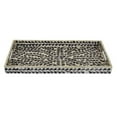 thumbnail image 1 of Benjara 18 Inch Decorative Serving Tray, Rectangular Fern Pattern Purple White Wood, 1 of 5