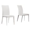 thumbnail image 1 of Benjara 18 Inch Dining Side Chair Set of 2, Plush White Faux Leather Seat, Metal, 1 of 6