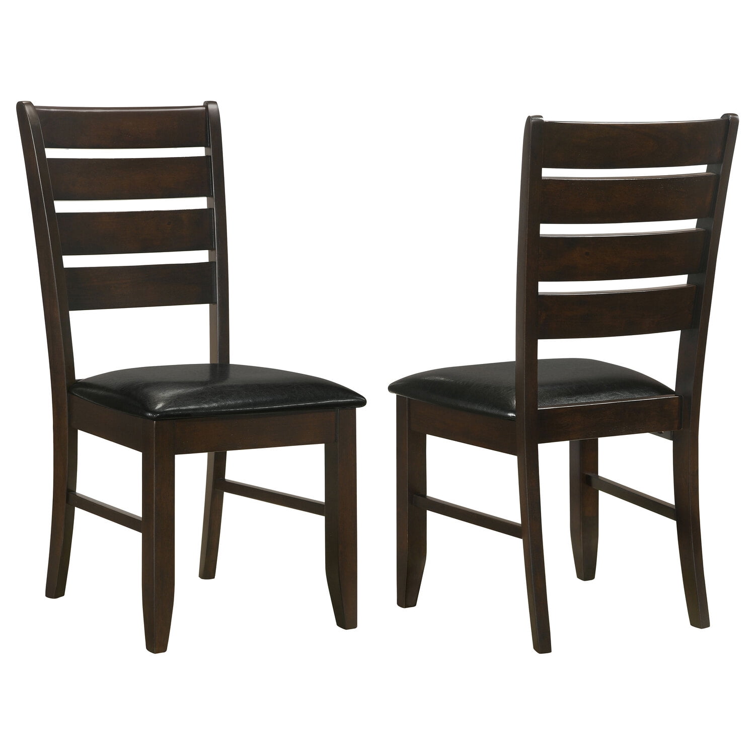 Cappuccino Brown Maple & Leather Upholstered Dining Side Chair