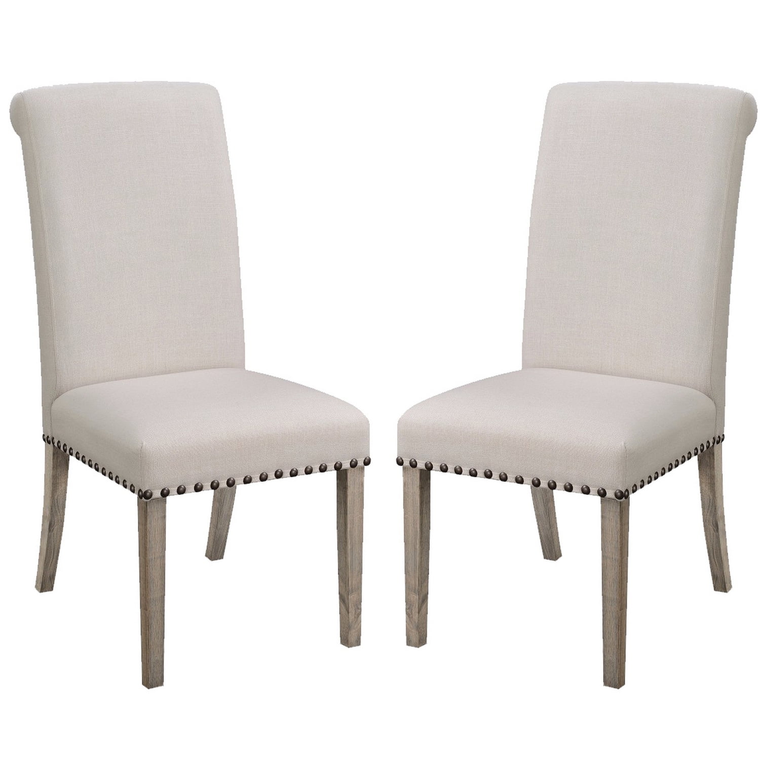 Elegant Parsons High-Back Side Chair in White, Wood Upholstered