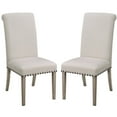thumbnail image 1 of Benjara 19.5" Contemporary Wood Rolled Back Dining Chairs in Beige (Set of 2), 1 of 1