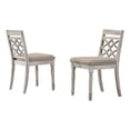 thumbnail image 1 of 19 Inch Dining Chairs, Cross Back Design with Padded Seats, Set of 2, White, 1 of 6
