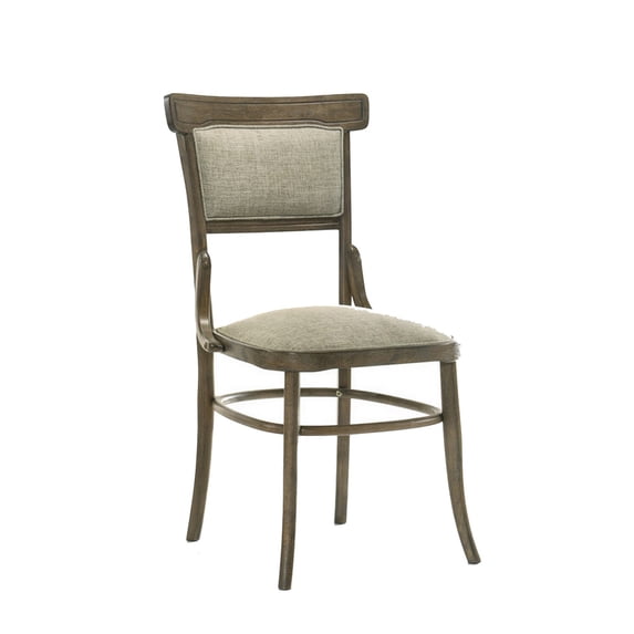 Benjara 19 Inch Wood Dining Chair, Padded Back with Inward Curving Top, Brown