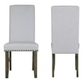 thumbnail image 1 of Luo 19 Inch Dining Chairs Set of 2- Nailhead Trim- Gray Fabric- Brown Wood, 1 of 6