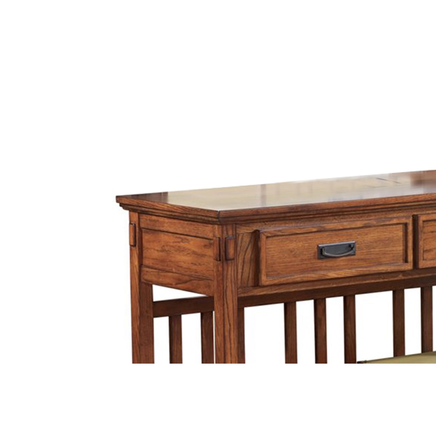Benjara 2 Drawer Mission Style Console Table with Open Bottom Shelf ...
