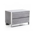 thumbnail image 1 of 2 Drawer Rectangular Nightstand with Stainless Steel Legs, Gray- Saltoro Sherpi, 1 of 3